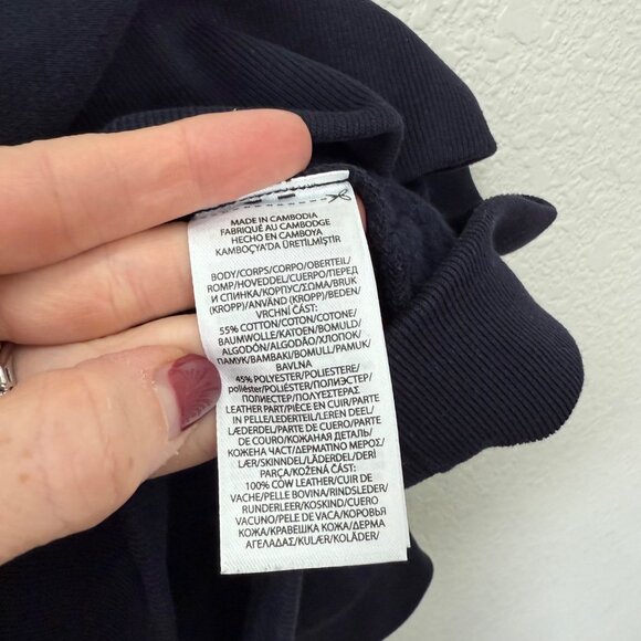 Polo Ralph Lauren Leather Big Pony Pullover Fleece Hooded Sweatshirt Mens XXL - Picture 5 of 9